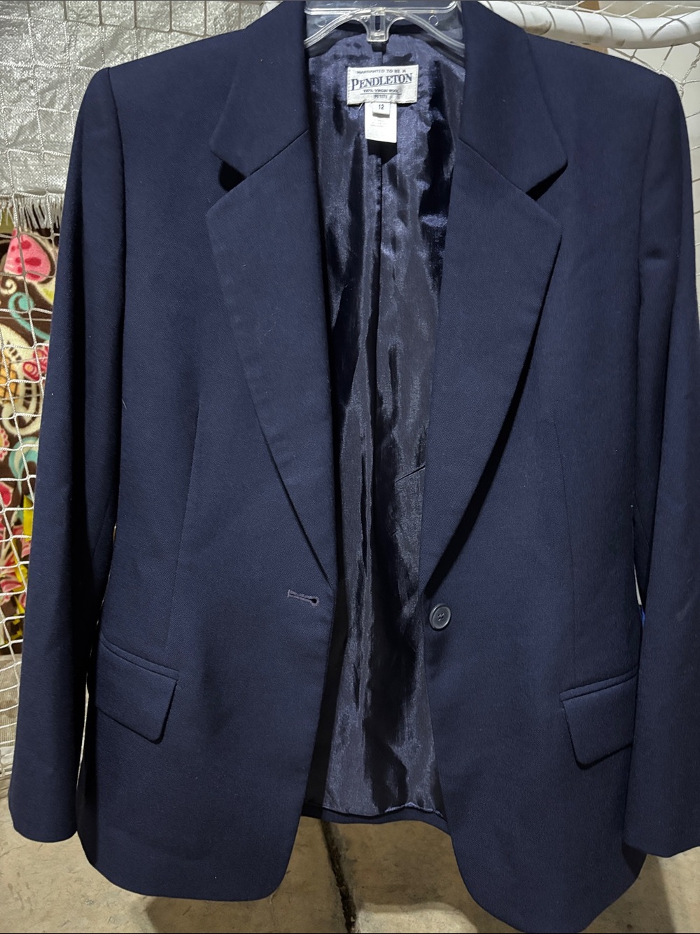 Pendleton Women’s 100% Virgin Wool Navy Blue‎ Blazer. Size 12P
